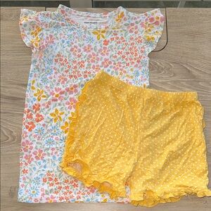 Posh Peanut Floral and Yellow Kids Matching Set